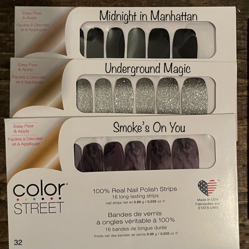 3 NWT Color Street Nail Polish Strips!